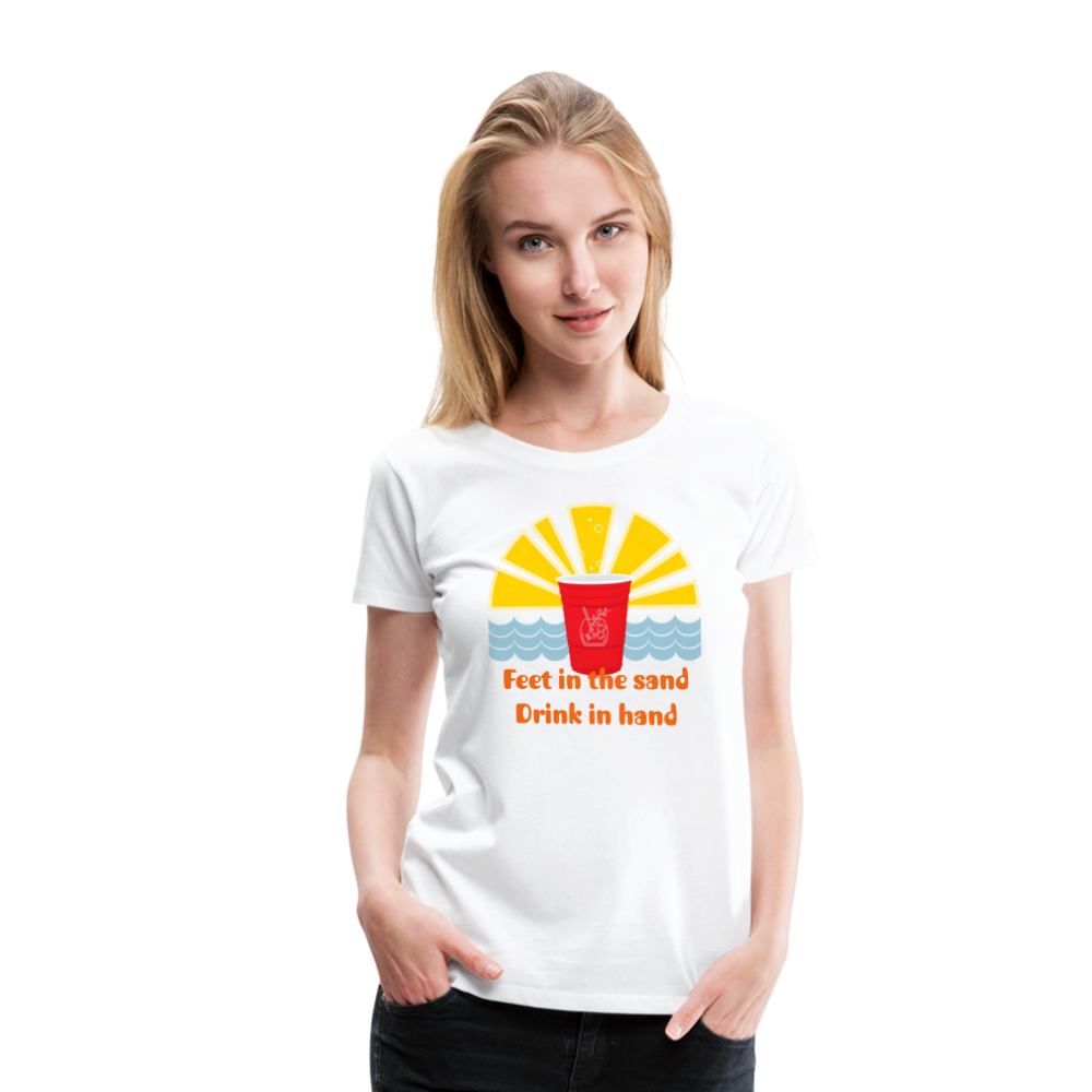 Beach Drink Women’s Premium T-Shirt - white