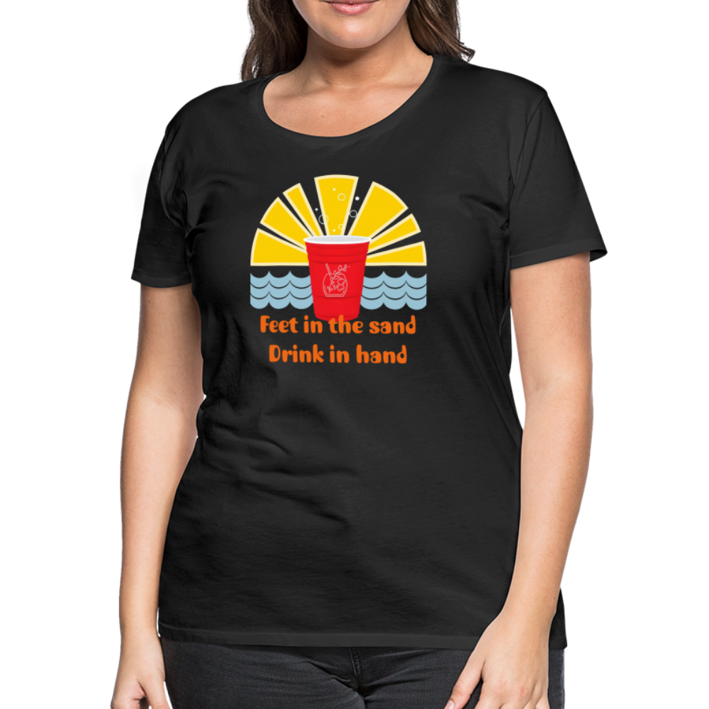 Beach Drink Women’s Premium T-Shirt - black