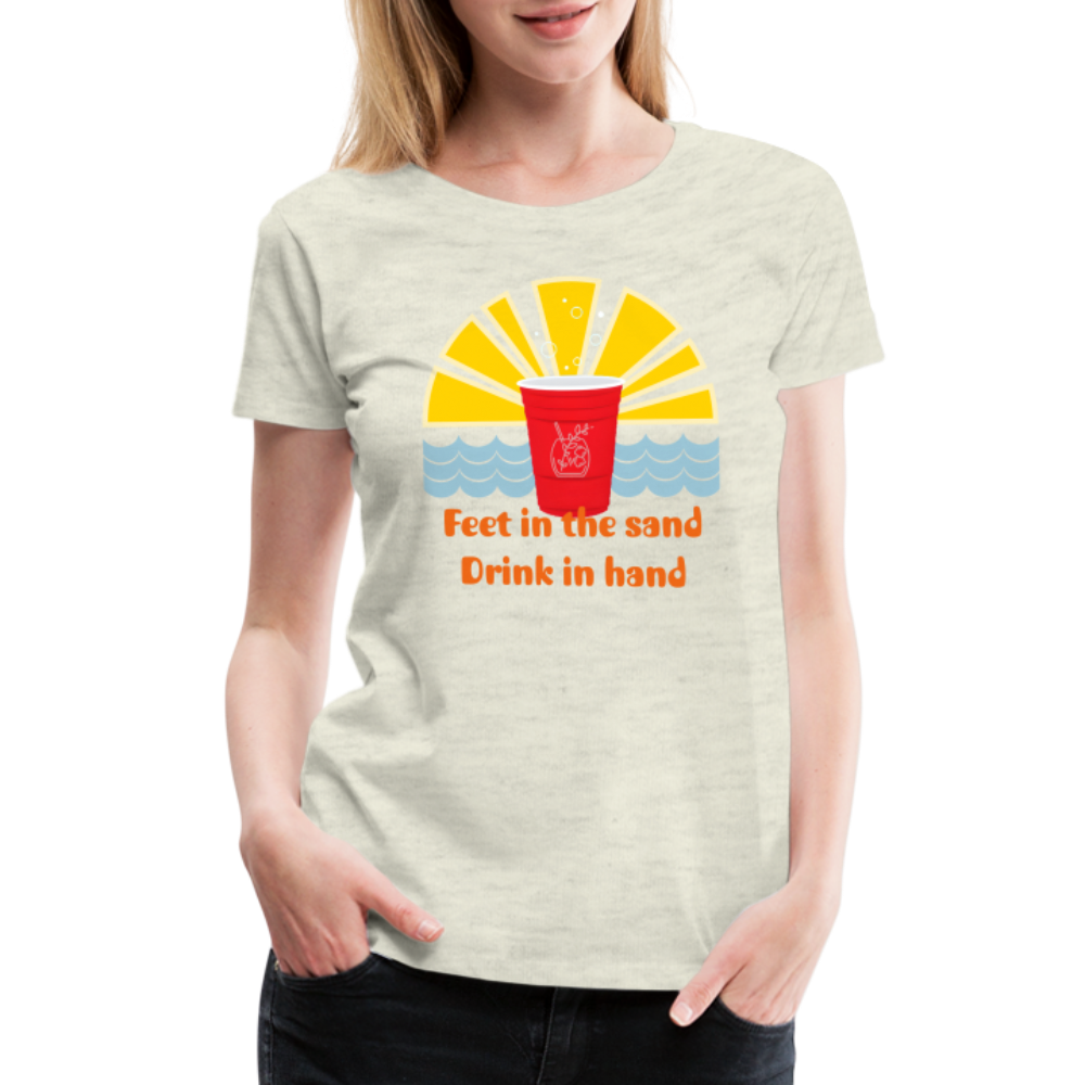 Beach Drink Women’s Premium T-Shirt - heather oatmeal