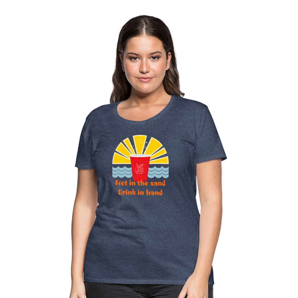 Beach Drink Women’s Premium T-Shirt - heather blue