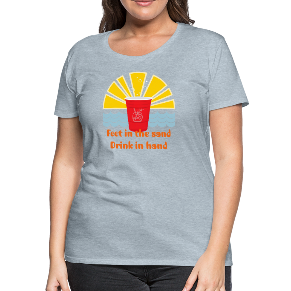 Beach Drink Women’s Premium T-Shirt - heather ice blue