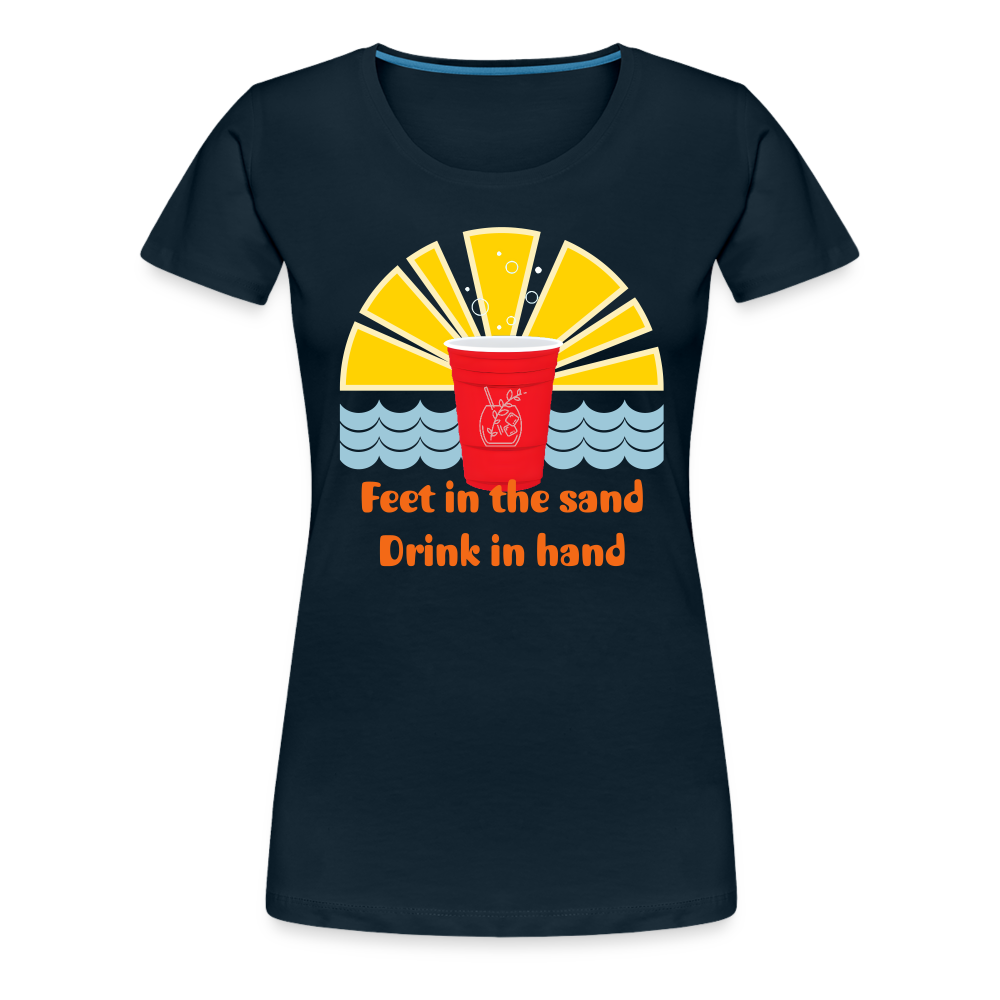 Beach Drink Women’s Premium T-Shirt - deep navy