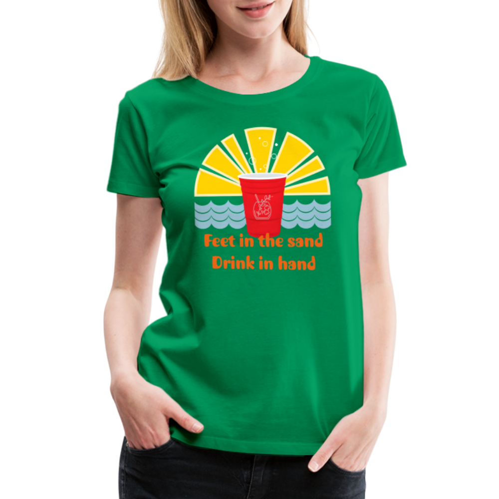 Beach Drink Women’s Premium T-Shirt - kelly green
