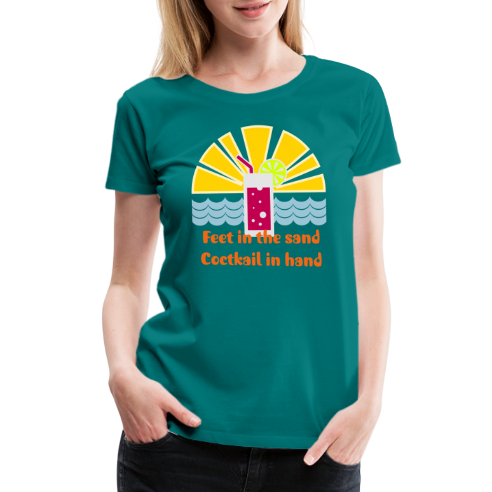 Beach Cocktail Women’s Premium T-Shirt - teal