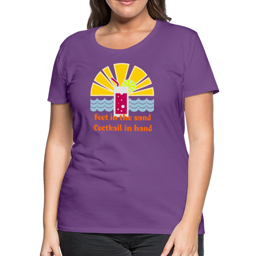 Beach Cocktail Women’s Premium T-Shirt - purple