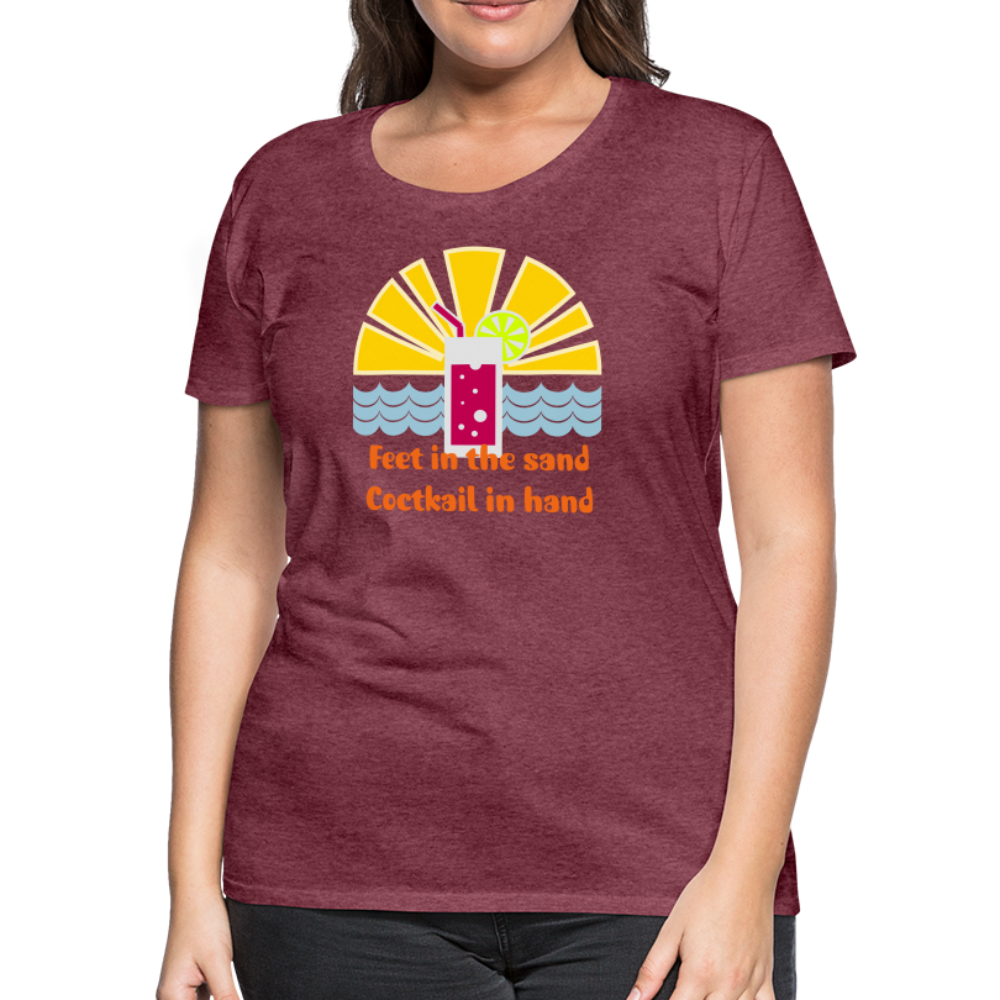 Beach Cocktail Women’s Premium T-Shirt - heather burgundy