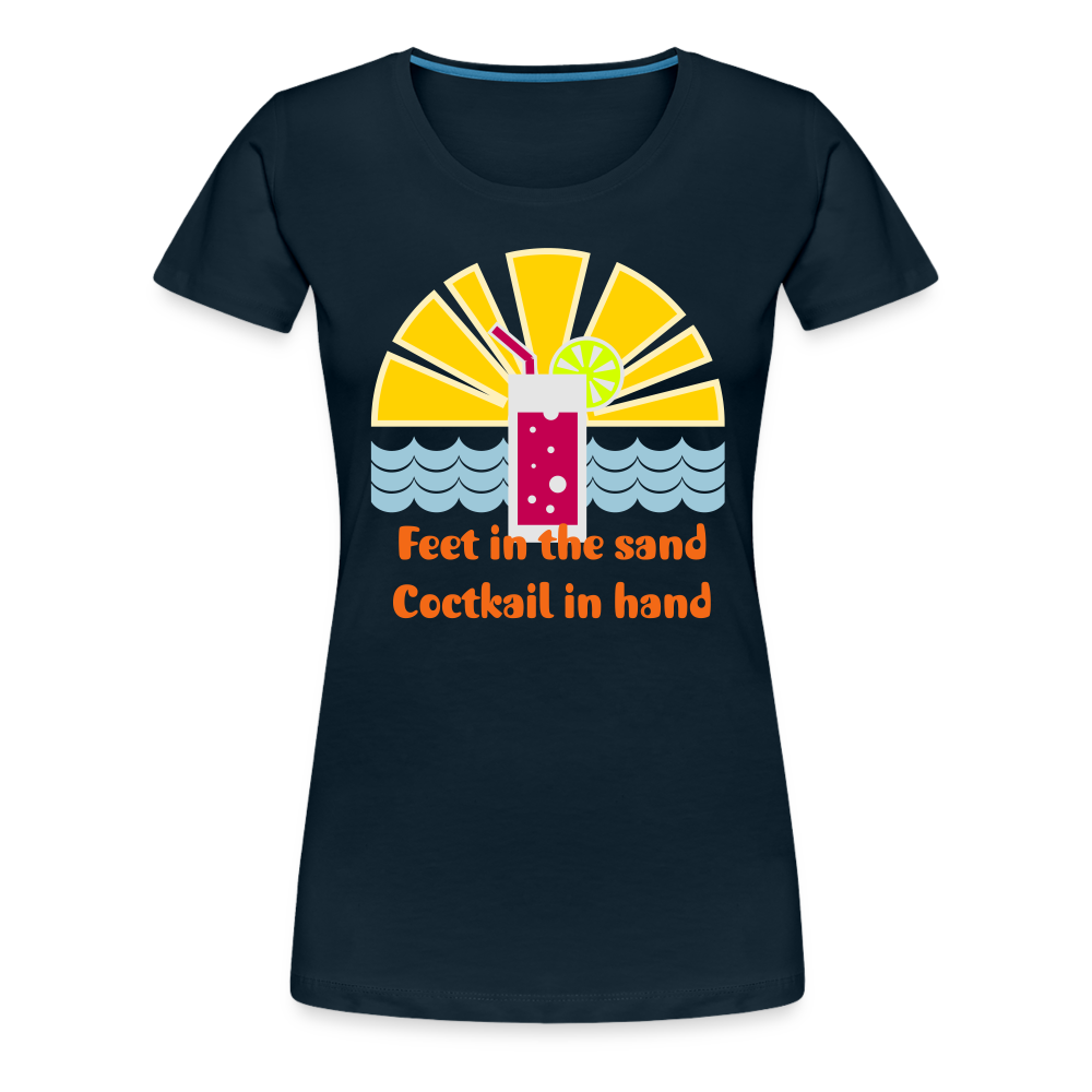 Beach Cocktail Women’s Premium T-Shirt - deep navy
