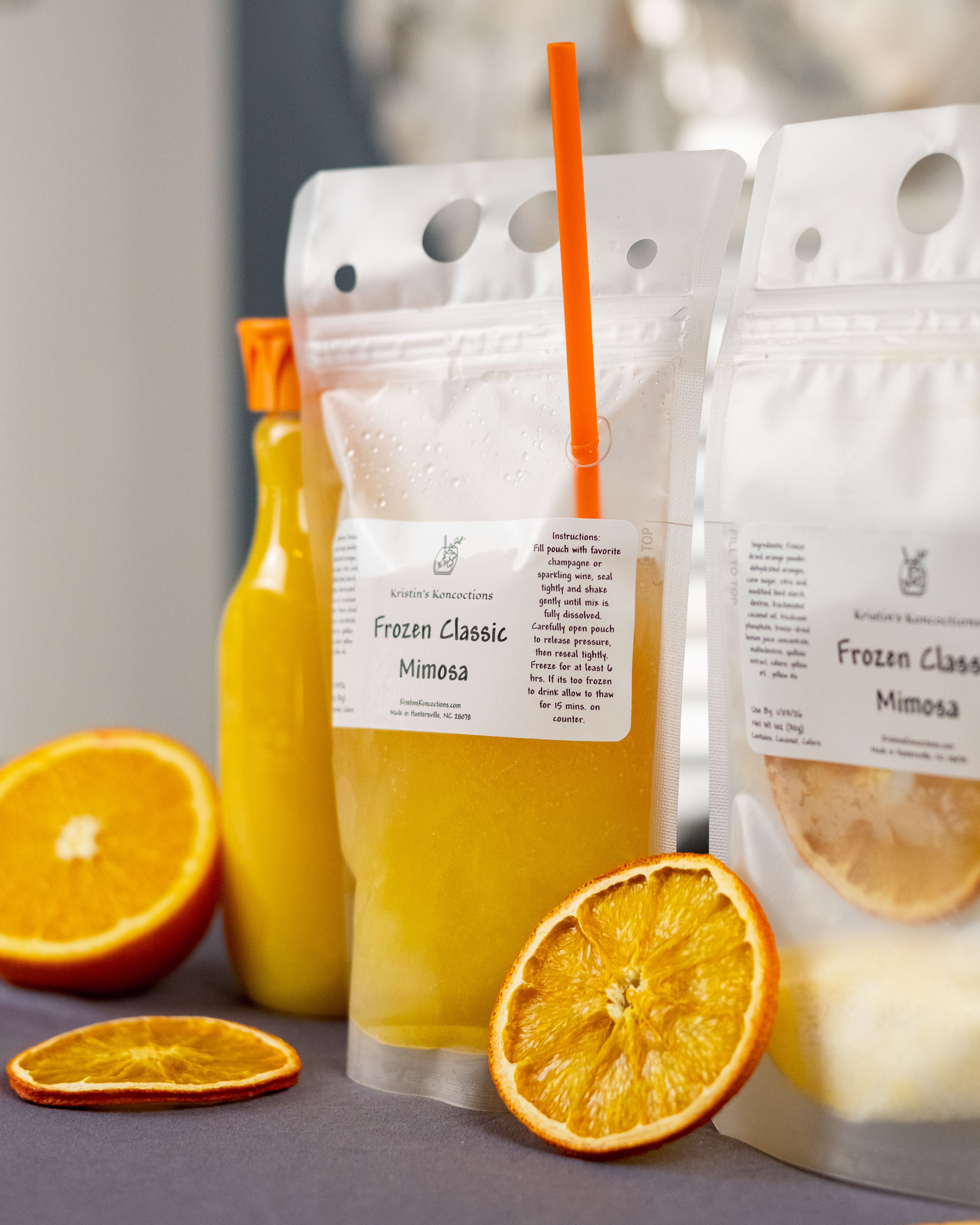Kristin's Koncoctions | Frozen Mimosa Pouches | Pool & Beach Safe!