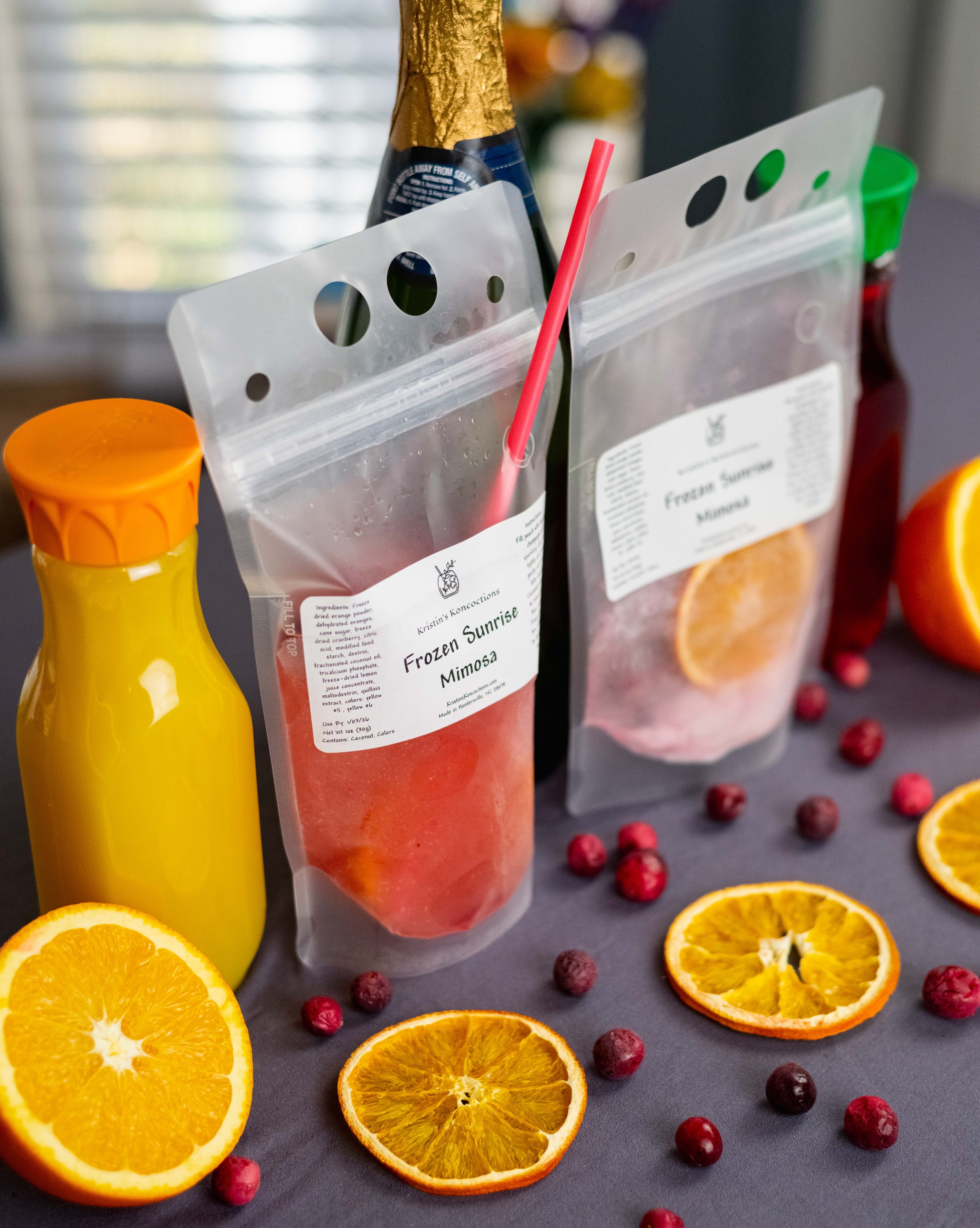 Kristin's Koncoctions | Frozen Mimosa Pouches | Pool & Beach Safe!