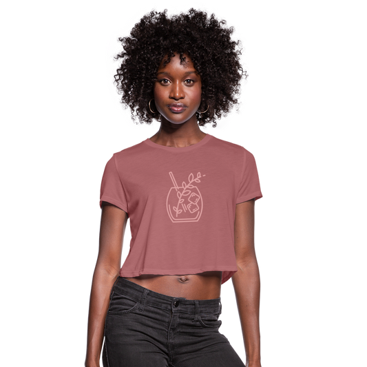 Kristin's Koncoctions Logo Women's Cropped T-Shirt - mauve