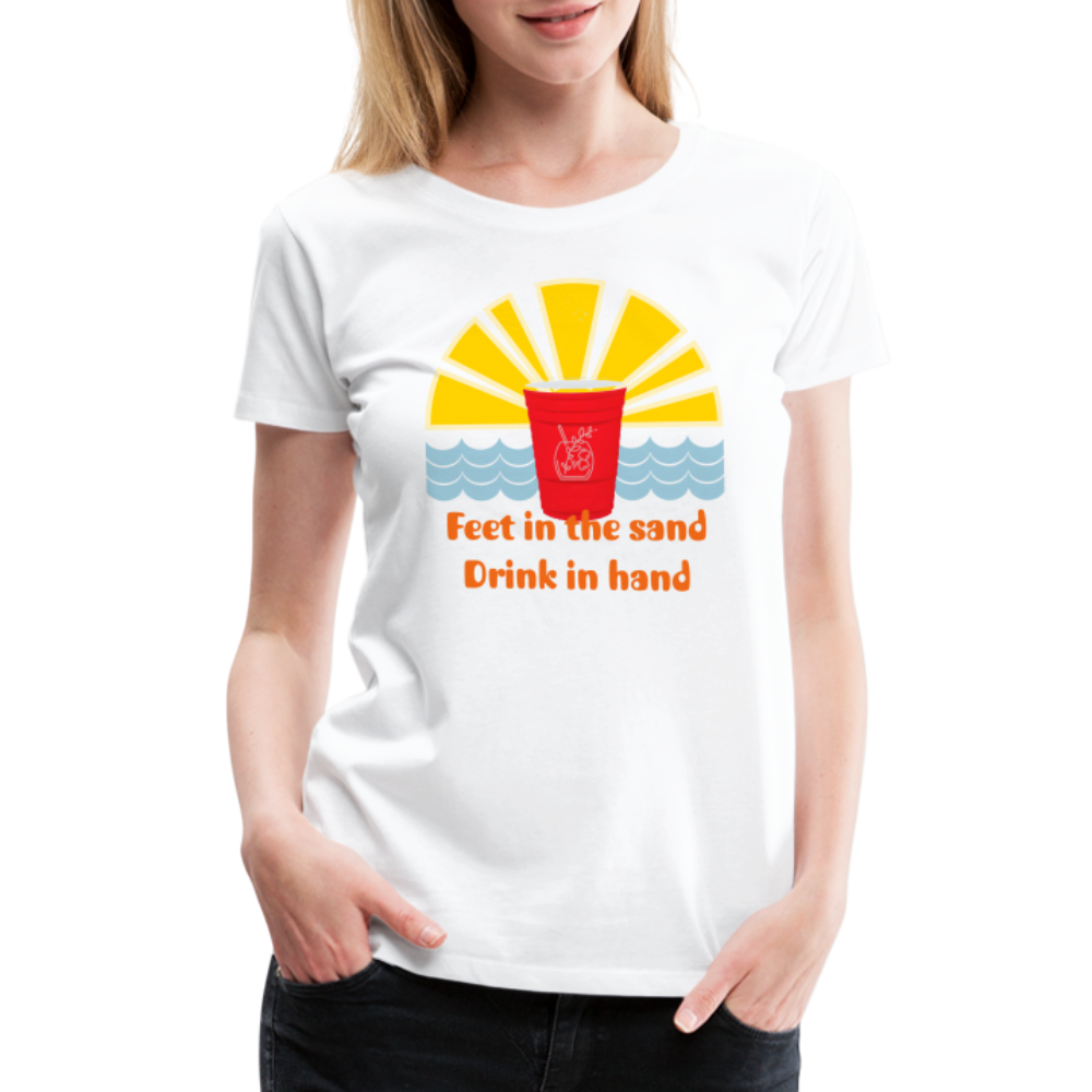 Beach Drink Women’s Premium T-Shirt - white