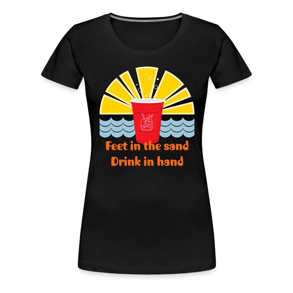 Beach Drink Women’s Premium T-Shirt - black