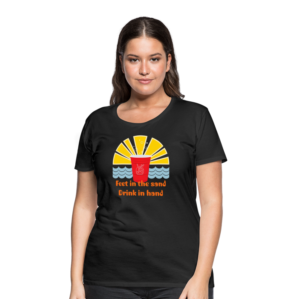 Beach Drink Women’s Premium T-Shirt - black
