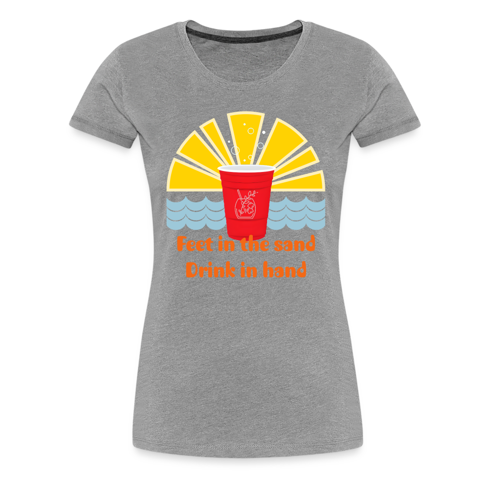 Beach Drink Women’s Premium T-Shirt - heather gray