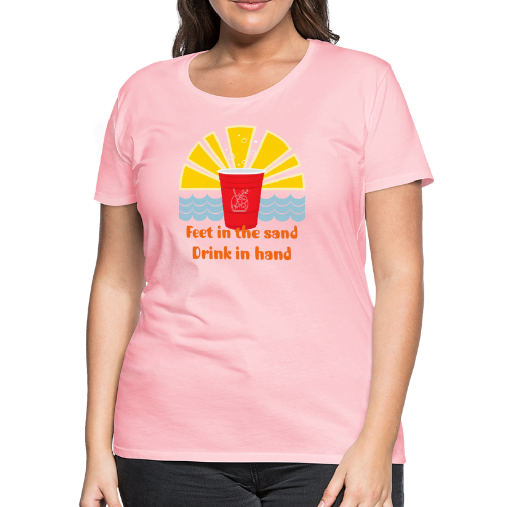 Beach Drink Women’s Premium T-Shirt - pink