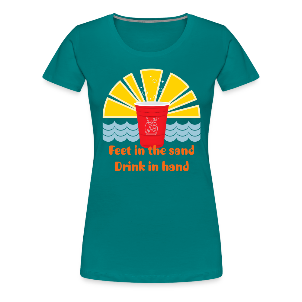 Beach Drink Women’s Premium T-Shirt - teal