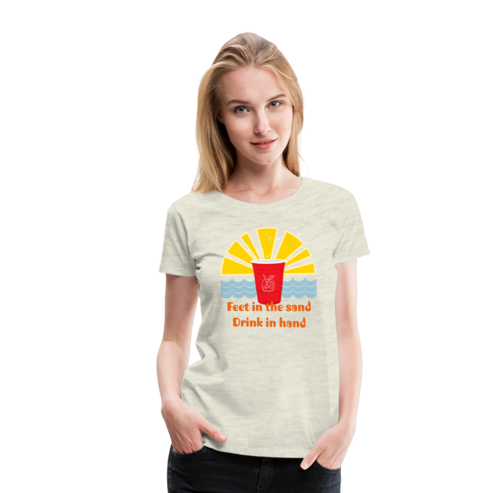 Beach Drink Women’s Premium T-Shirt - heather oatmeal