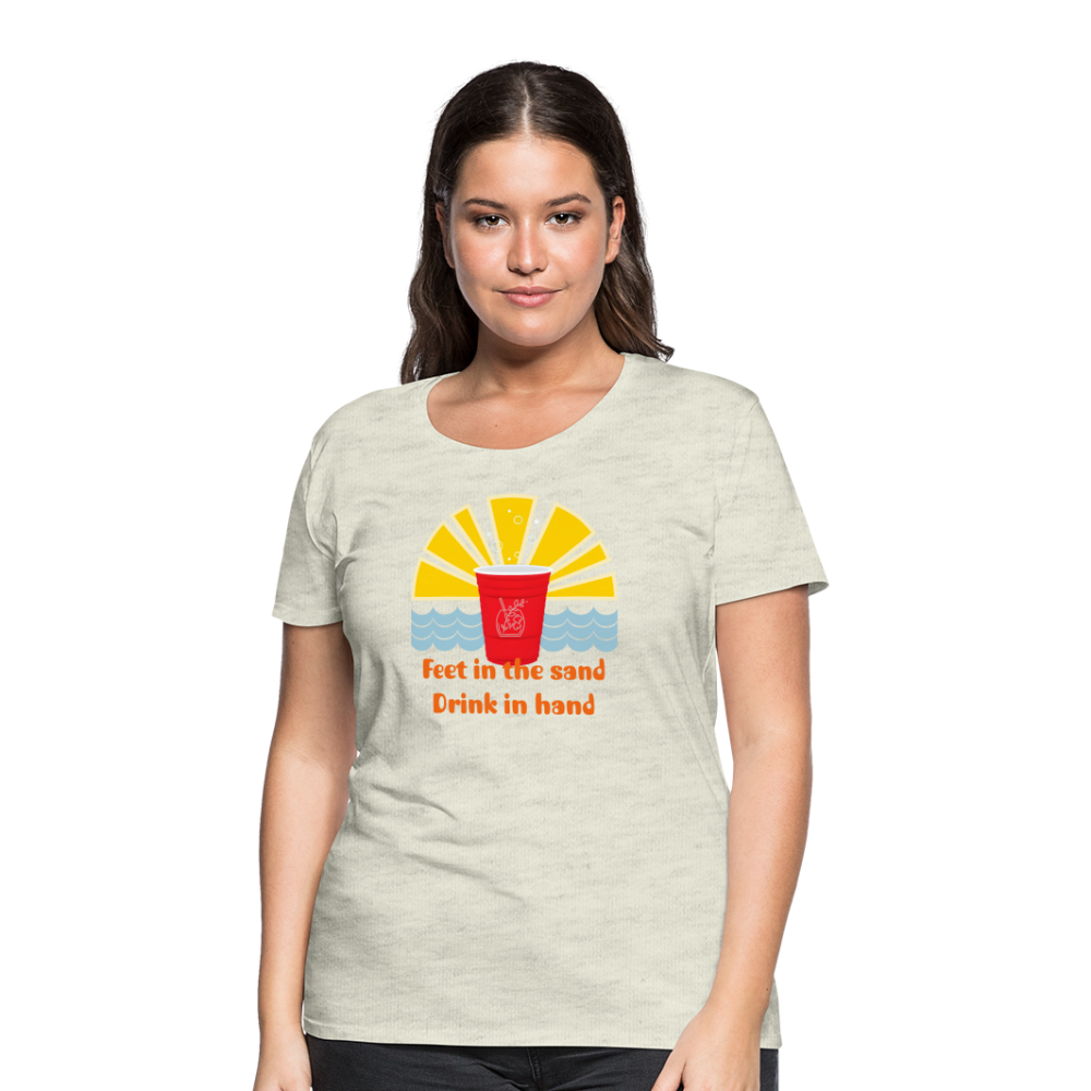 Beach Drink Women’s Premium T-Shirt - heather oatmeal