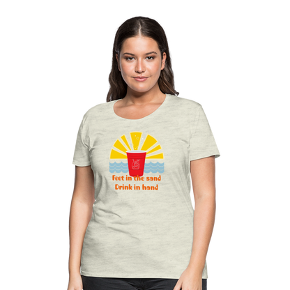 Beach Drink Women’s Premium T-Shirt - heather oatmeal