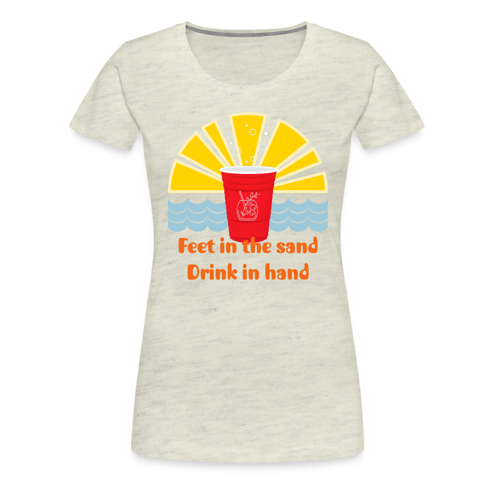 Beach Drink Women’s Premium T-Shirt - heather oatmeal