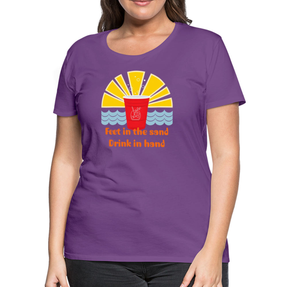 Beach Drink Women’s Premium T-Shirt - purple