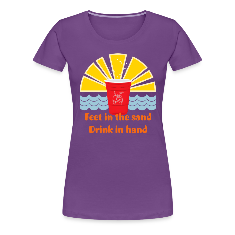 Beach Drink Women’s Premium T-Shirt - purple