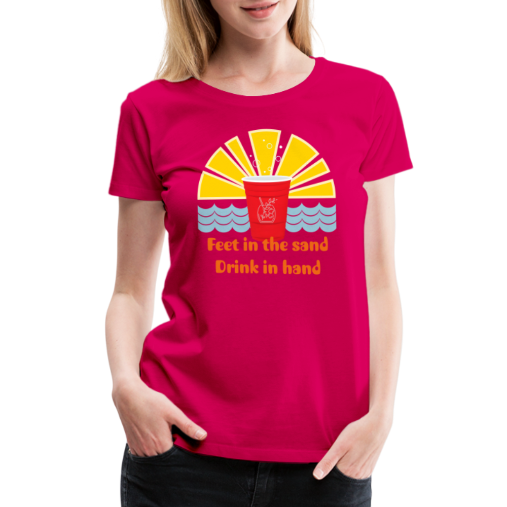 Beach Drink Women’s Premium T-Shirt - dark pink