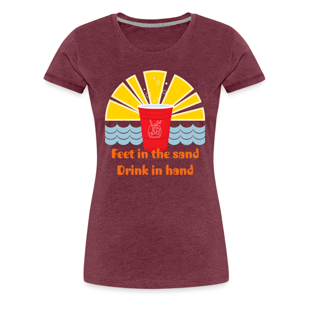 Beach Drink Women’s Premium T-Shirt - heather burgundy