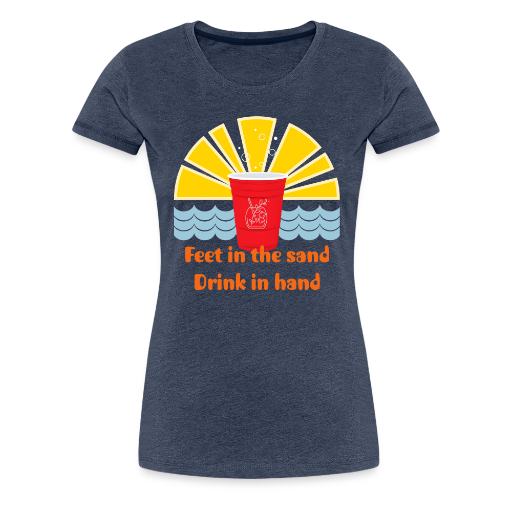 Beach Drink Women’s Premium T-Shirt - heather blue
