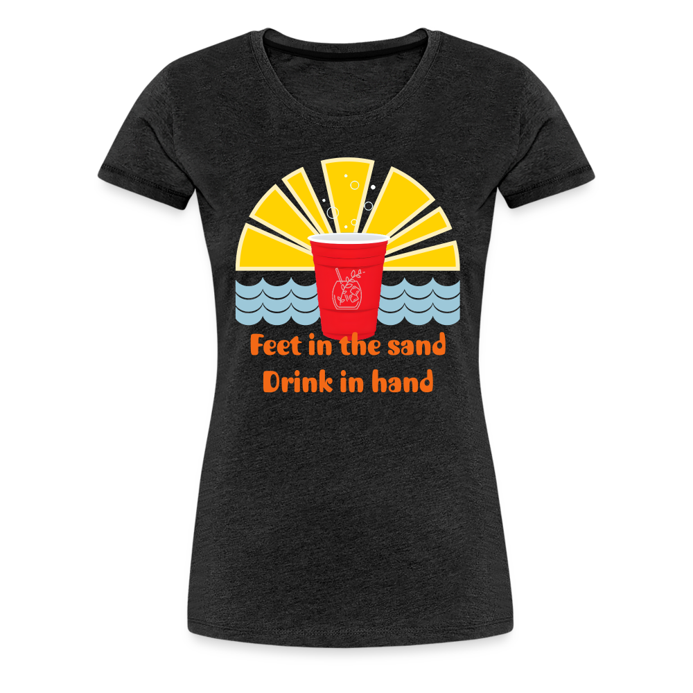 Beach Drink Women’s Premium T-Shirt - charcoal grey
