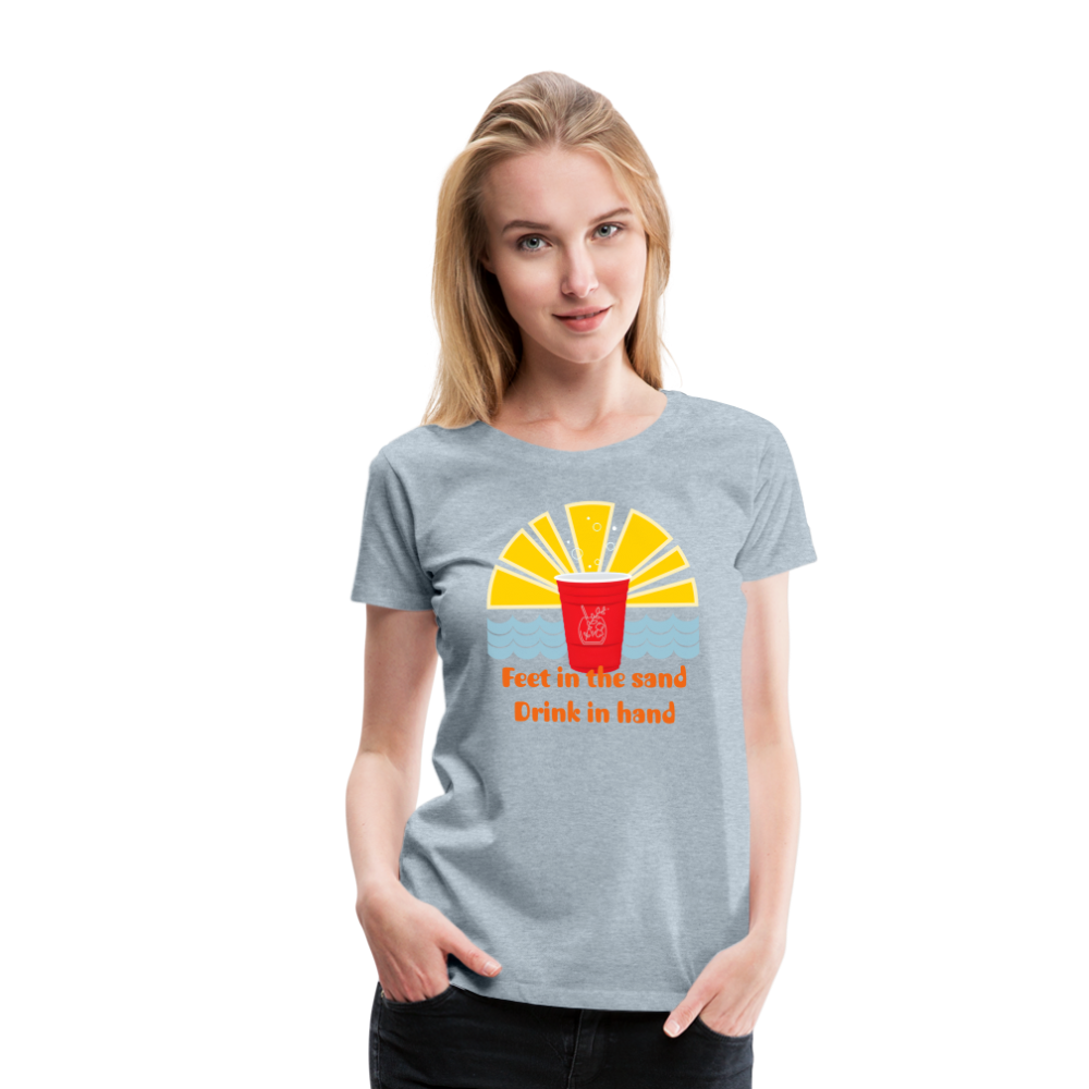 Beach Drink Women’s Premium T-Shirt - heather ice blue