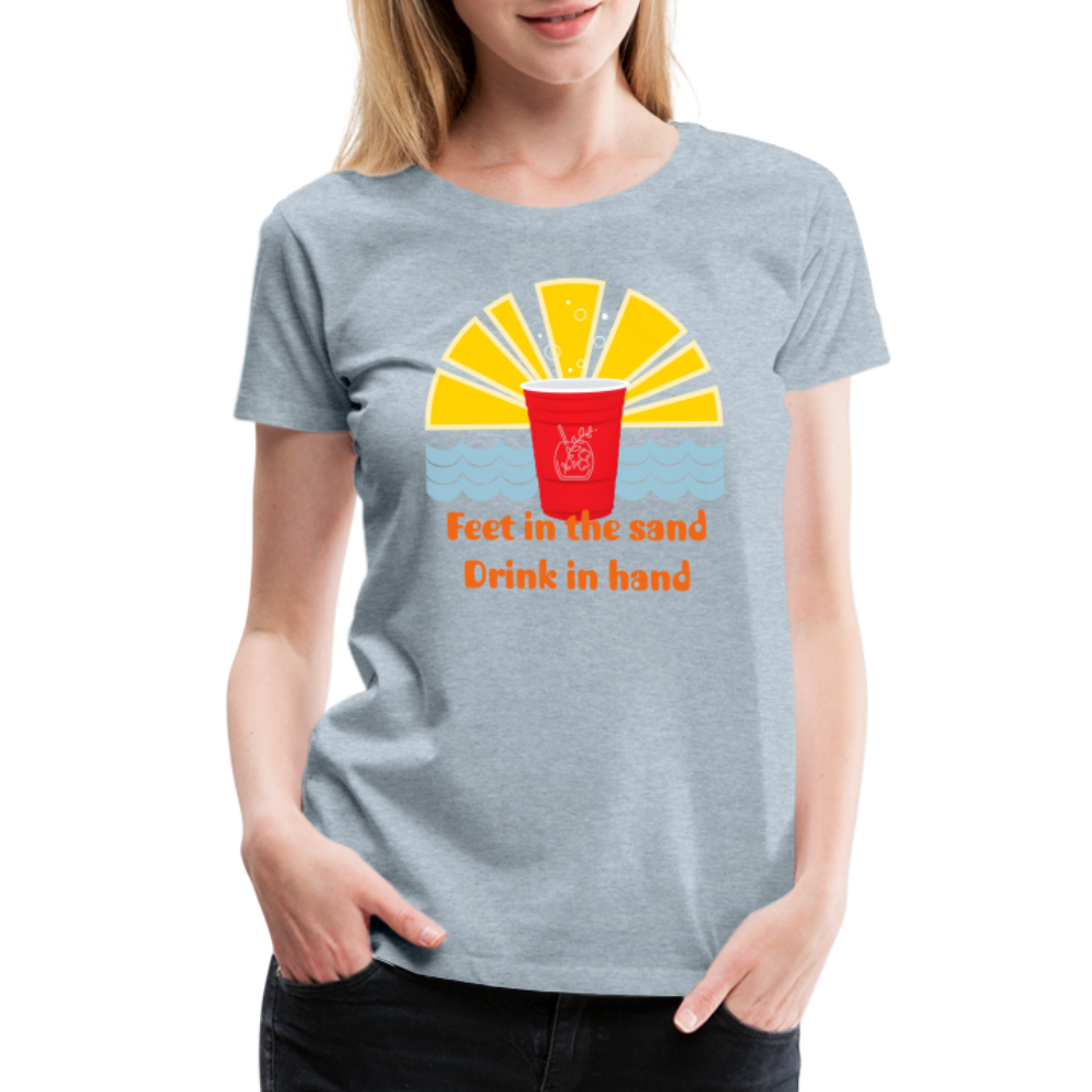 Beach Drink Women’s Premium T-Shirt - heather ice blue