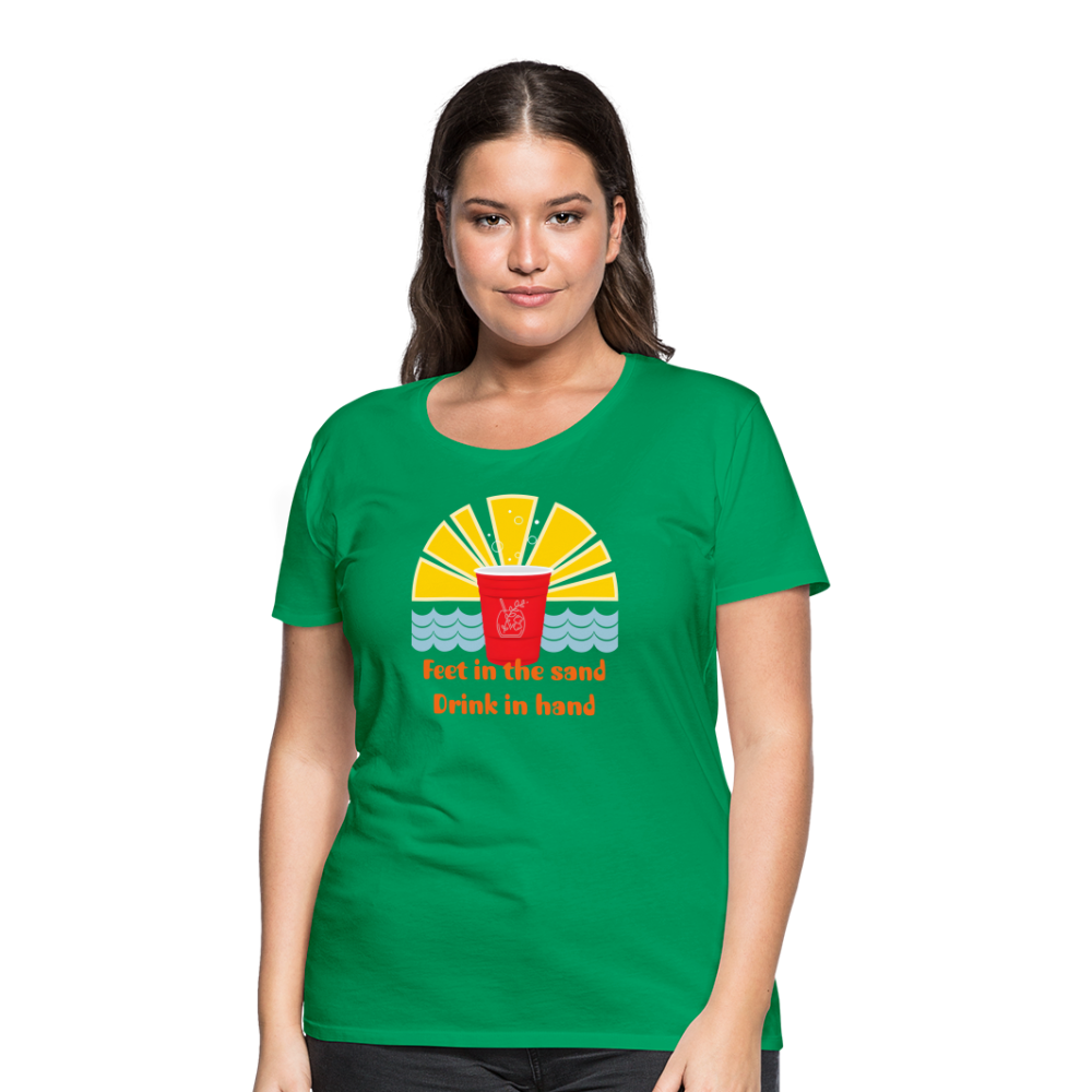 Beach Drink Women’s Premium T-Shirt - kelly green