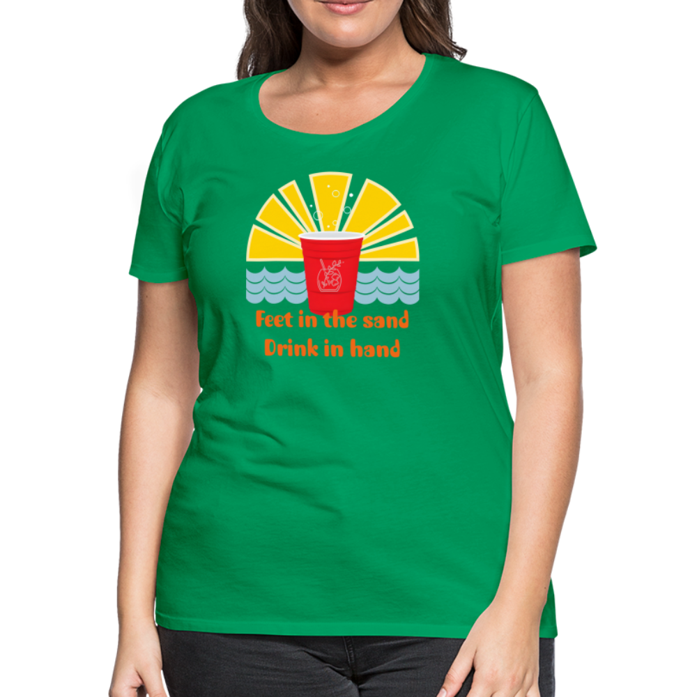 Beach Drink Women’s Premium T-Shirt - kelly green