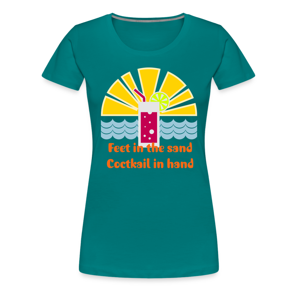 Beach Cocktail Women’s Premium T-Shirt - teal