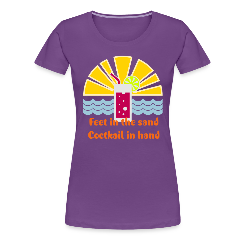 Beach Cocktail Women’s Premium T-Shirt - purple