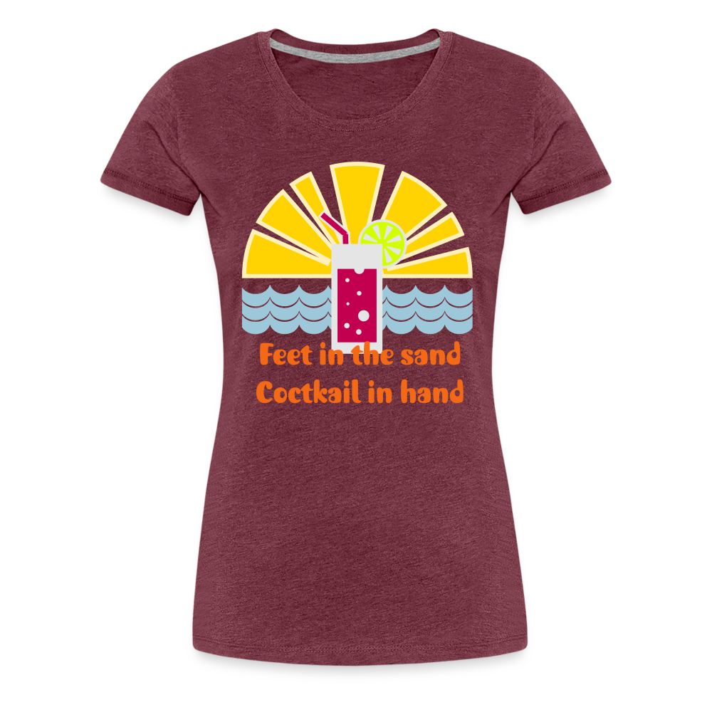 Beach Cocktail Women’s Premium T-Shirt - heather burgundy